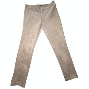 Andrew Marc Brown Faux Suede Front Seam Pull On Pants Career Comfort Soft